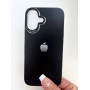 Чорний преміум чохол з яблучком для iPhone 16 
